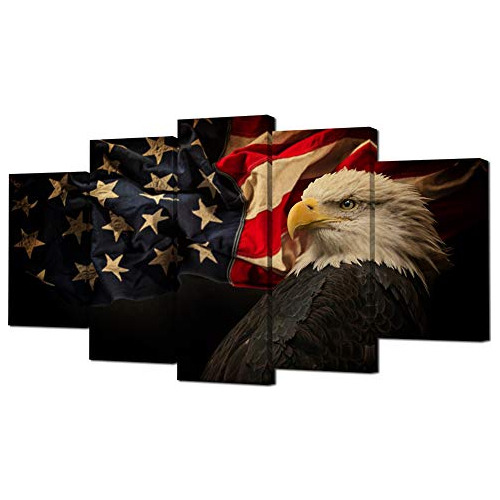 American Flag Wall Decor Us Flag With Bald Eagle Patrio...