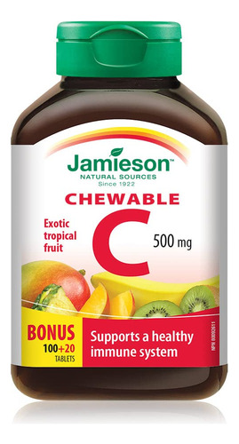Jamieson Vitamina C 500 Mg Fruta Tropical Exotica, 120ct, Im