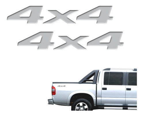 Emblema Adesivo Par Resinado 4x4 S10 2006 Prata S10r49 Fgc