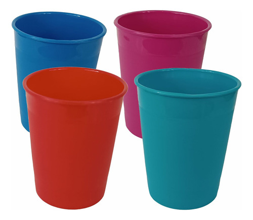 50 Vasos De Colores 250ml Plástico Económicos