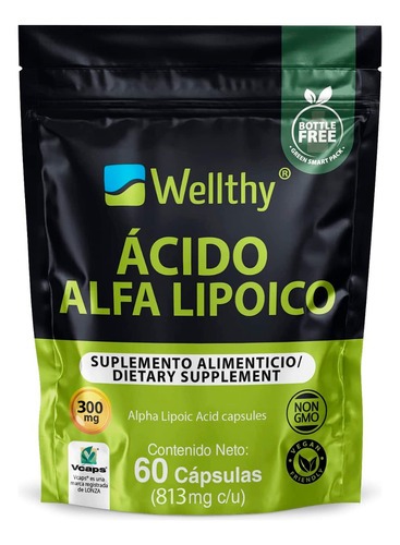 Wellthy Ácido Alfa Lipoico  Con Curcuma 300mg 60caps