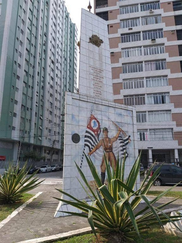 Kitnet Com 1 Dormitório, 1 Wc, 30 M Da Praia. À Venda, 27 M² Por R$ 145.000 - Centro - São Vicente/sp - Kn0283