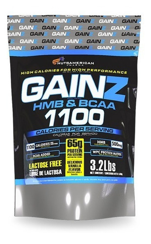 Gainz 1100 Hmb & Bcaa Mass Gainer - Unidad a $90000