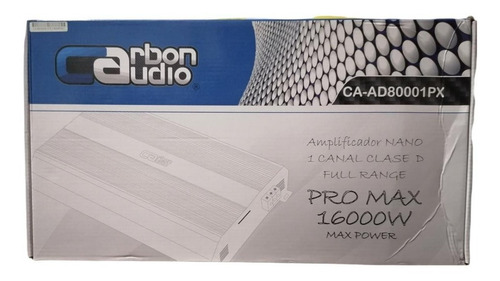 Amplificador Carbon Audio 1 Ch Caad80001px Fullrange 8000rms Color Negro
