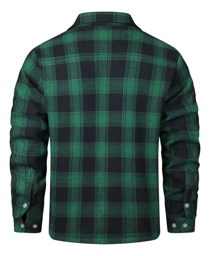 Chaqueta Tipo Camisa De Franela A Cuadros De Forro Polar Con