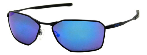 Óculos de sol polarizados Oakley Savitar Standard armação de titânio cor satin black, lente sapphire de plutonite prizm, haste satin black de titânio - OO6047