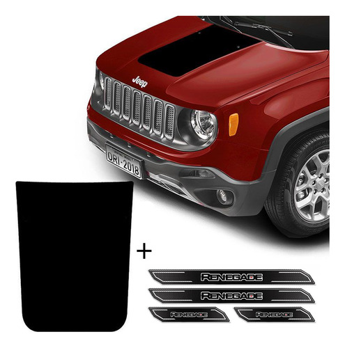 Kit Adesivo Capô Jeep Renegade + Soleira Da Porta Protetora