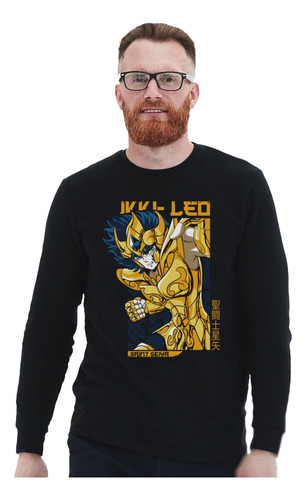 Polera Ml Saint Seiya Aioria De Leo Anime Impresión Directa