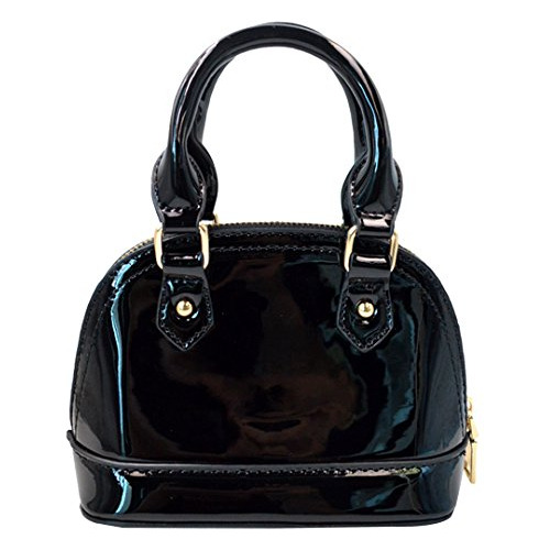 Zip Alrededor De Dome Patent Leather Satchel Mini Top Nwdrc