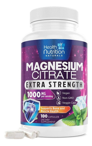 Citrato Magnesio 1000mg 180cap - U - Unidad a $1584