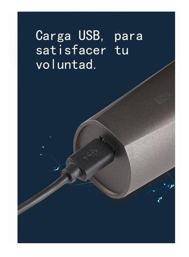 Imagen 5 de 6 de Maquina De Afeitar Electrica Barba 3 En 1 Usb Seco Humedo