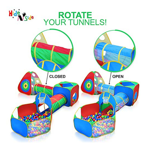 Carpas Y Túneles Play Tent Hide N Side Para Niños, 5 Unidade