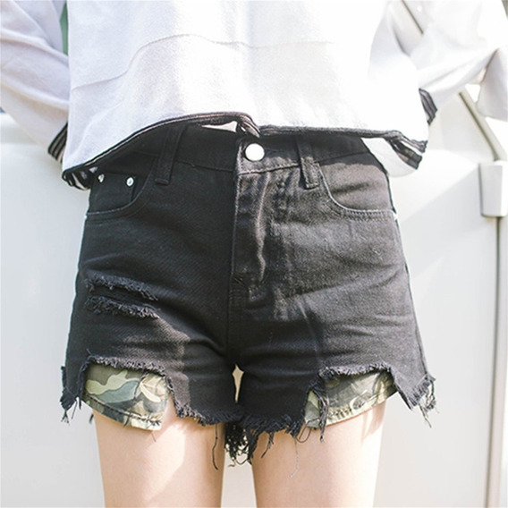 short jeans largo nas pernas