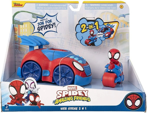 Spiderman Spidey Web Strike Vehiculo 2 En 1 Marvel 