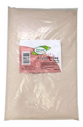 Argila Rosa 1kg 100% Pura Ervas E Raízes