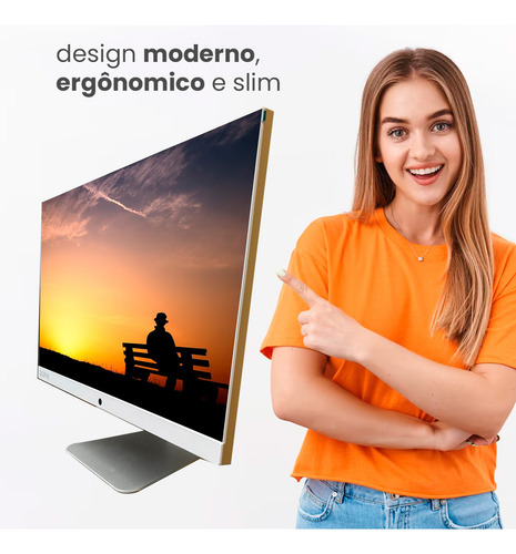 Computador All In One Pc Ssd512 Intel Core I7 8gbram 23,8pol Cor Branco