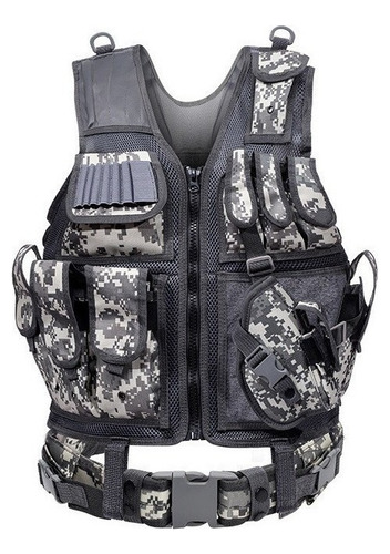 Chaleco Táctico Paintball Airsoft Bolsos Remmovibles B