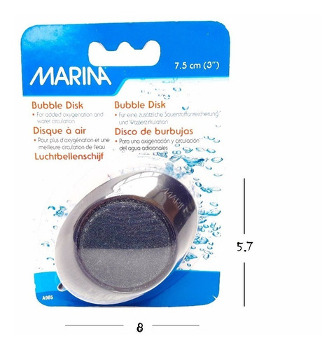 Imagen 4 de 5 de Accesorios Para Acuarios - Piedra Difusora Disco De 7.5 Cm