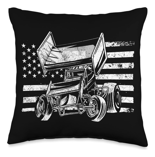 Sprint Car Racing Sprint Car Racing - Almohada Con Bandera D