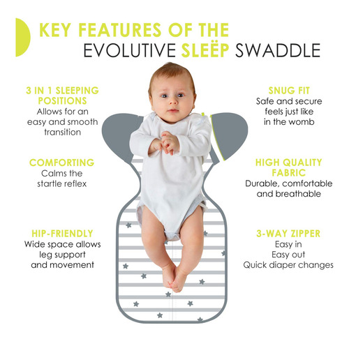 Saco De Swaddle Con Cremallera Transicional De Bblv -