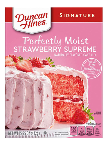 Duncan Hines Signature Cake Mix, Strawberry Supreme, 16.5 On