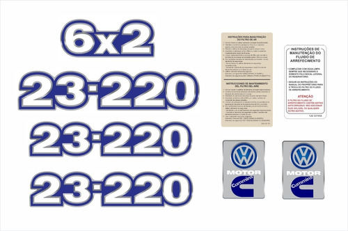 Adesivo Volkswagen 23-220 6x2 Etiquetas Resinado 17878