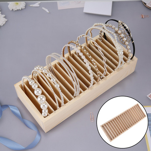 Imagen 5 de 12 de 3x Wood Headband Holder Scrunchie Bracelets Organizer Rack