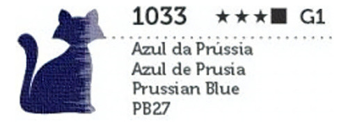 Tinta Óleo Premium G1 Opaco 20ml Gato Preto Cor Azul Da Prússia