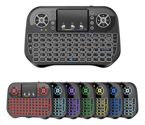 Mini Teclado Inalámbrico Con Combo Mouse Con Panel Táctil, 7