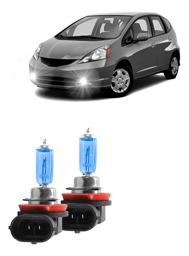 Kit Lampada Super Branca De Farol Milha  Honda Fit 2003/2014