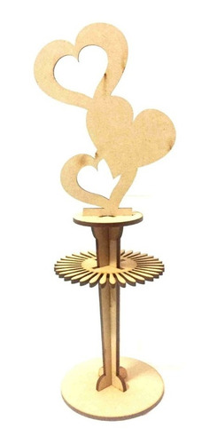 25pz Servilletero Elegante Corazones Centro De Mesa Mdf 3mm 