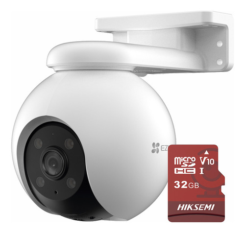 Ezviz Cámara De Seguridad Ptz Wifi 5mp 3k H83k-32 + Microsd De 32gb Cobertura Panorámica 360° Detección Humana Y De Vehiculos + Luz Parpadeante Cs-h8-3k Ideal Para Exteriores
