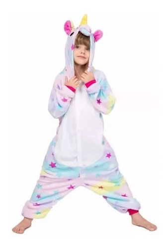 Pijamas Kigurumis Infantil De Unicornio Con Estrellas