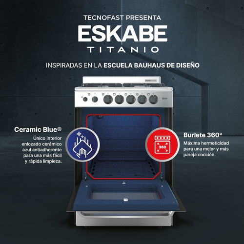 Imagen 2 de 7 de Cocina Eskabe Multigas Linea Q 57cm Q7 B Blanca Ceramic Blue