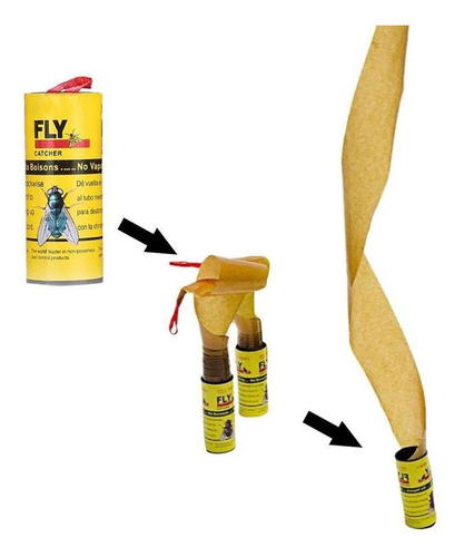 4 Rollos Adhesivos Para Eliminar Moscas, Insectos, Pegamento