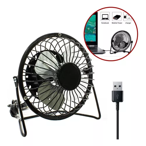 Mini Ventilador Usb Para Escritorio Metálico Apto 220v