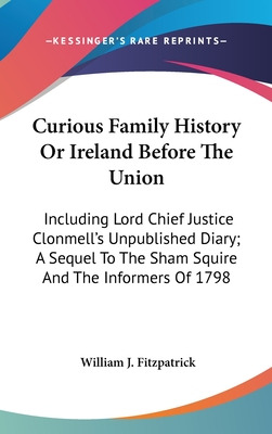 Libro Curious Family History Or Ireland Before The Union:...