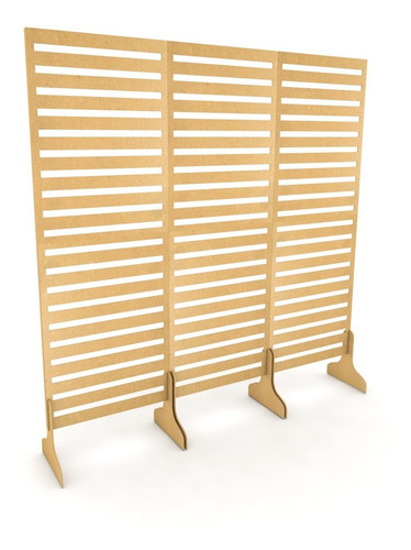 Painel Ripado Triplo 1.95x2.05 Alt Decoração Festa Mdf
