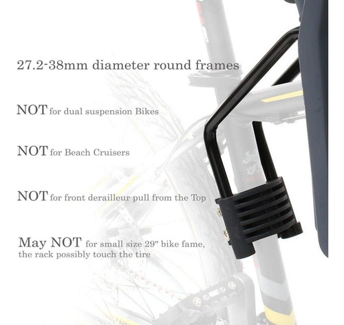 Imagen 3 de 6 de Silla Para Bicicleta Delantera Bebés Y Niños Hasta 33 Lbs
