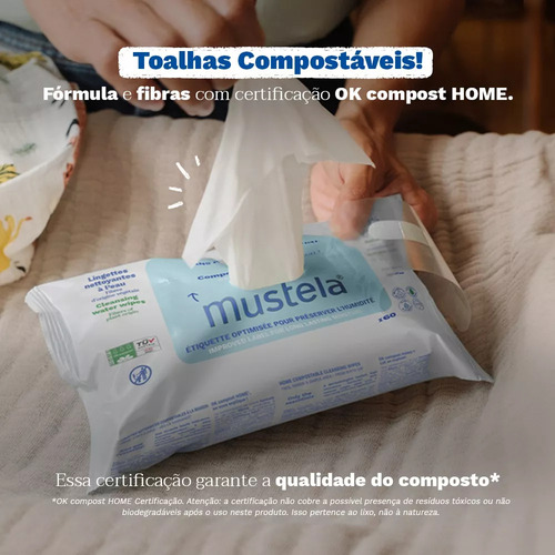 Mustela Toalhas Umedecidas 60 Un - Bebê Sem Perfume