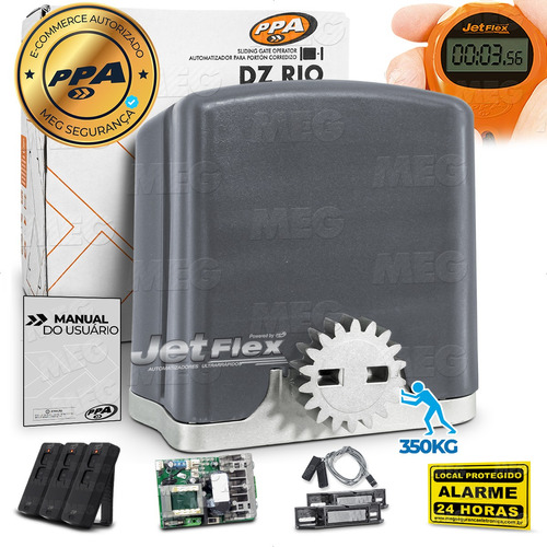 Kit 1 Motor Ppa Dz Rio Jet Flex 3 Control Portão 350kg