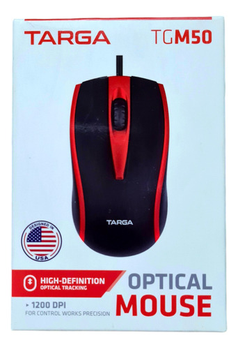 Mouse Óptico 1200 Dpi Usb 3 Botones 11 X 6 X 3.6 Cm Targa