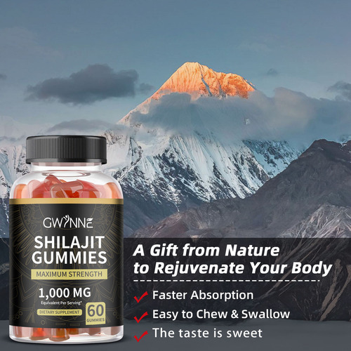 Gwynne Gomitas De Shilajit 60 Unidades 1000 mg Sabor A Frambuesa Y Sandía shilajit ultra