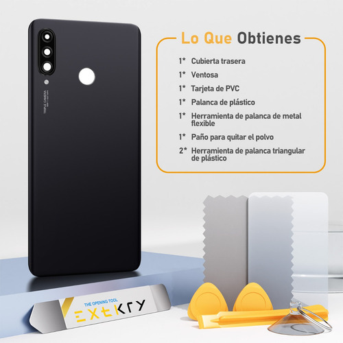 Tapa Trasera Bateria Para Huawei P30 Lite + Cristal Cámara Azul