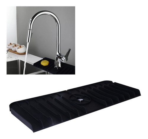 Alfombrilla Silicona Para Grifo Cascada Mango Bandeja Goteo