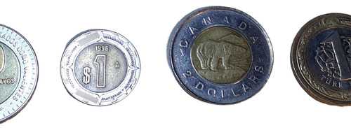 Moneda Bimetalica Monedas Distintos Paises Y Años Lote X 5