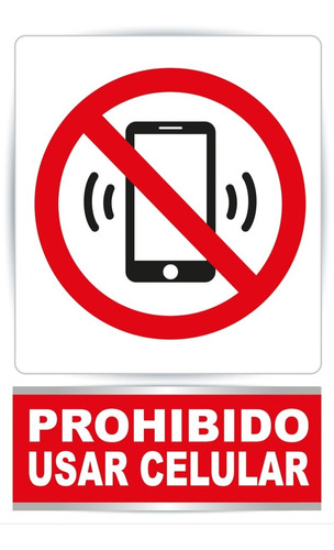 Señaletica Prohibido Hablar Por Teléfono Adhesivo - Gprodis
