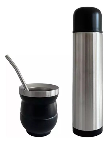 Set De Mate Con Bombilla + Termo Bala 1000ml Set Matero
