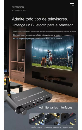 Bluetooth 5.1 Receptor Transmisor Aux R/l Dac Convertidor