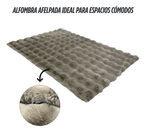 Alfombra Afelpada 118x80 Cm Tapete Suave Para Sala Y Cuarto Café